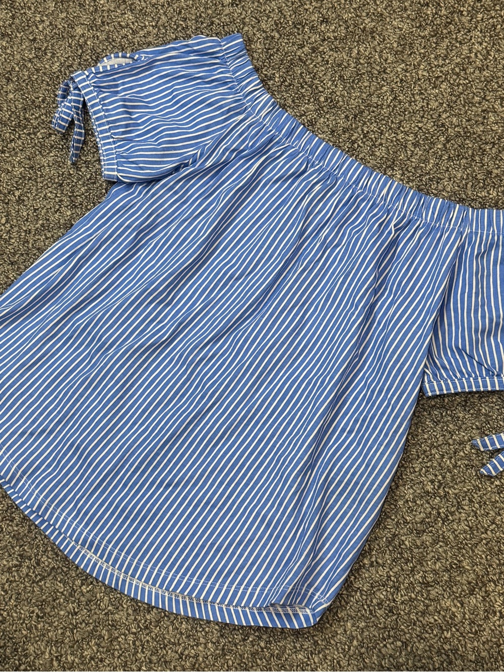 H&M Blue and White Striped Off-Shoulder Top - Picture 3 of 6